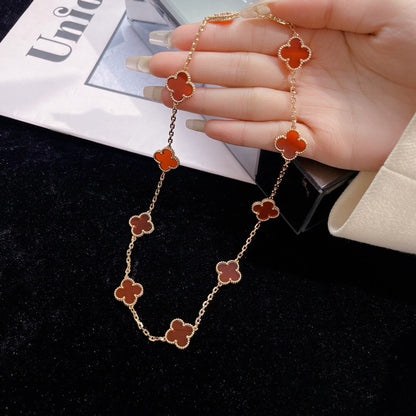 [GALE]CLOVER 10 MOTIFS CARNELIAN NECKLACE