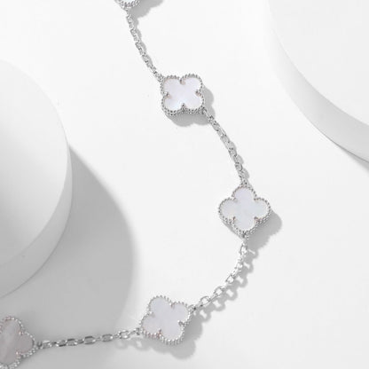 [GALE]CLOVER 10 MOTIFS WHITE MOTHER OF PEARL NECKLACE