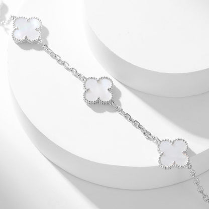 [GALE]CLOVER 10 MOTIFS WHITE MOTHER OF PEARL NECKLACE