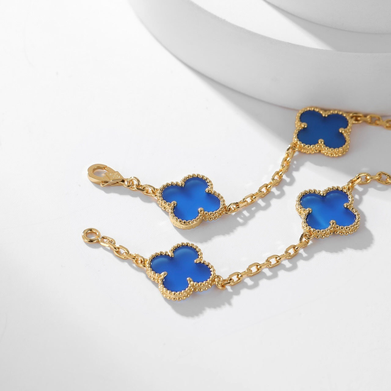 [GALE]CLOVER 10 MOTIFS BLUE AGATE NECKLACE