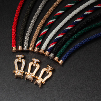 [NOVO]FORCE Großes Hufeisen Volldiamant-Armband Gold