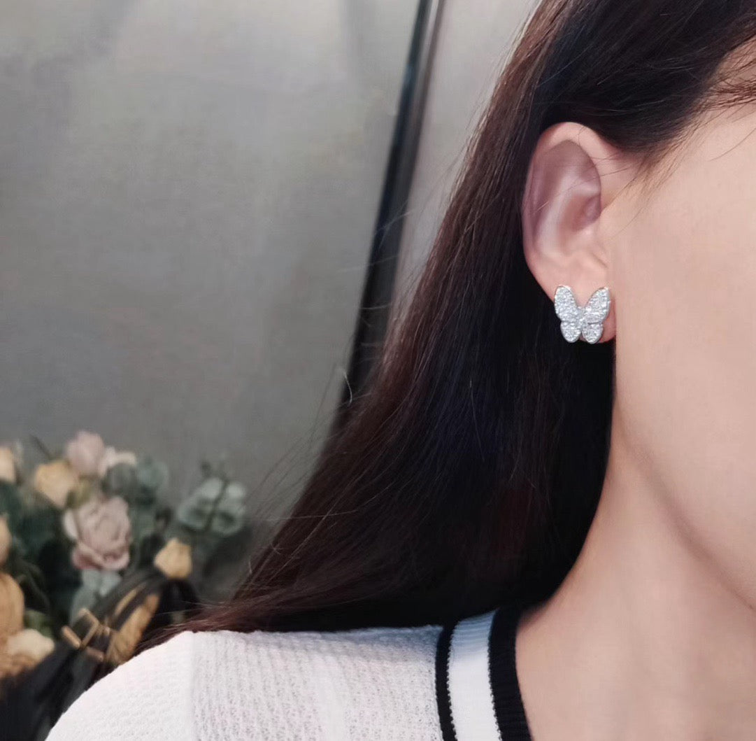 [GALE]BUTTERFLY ALL DIAMOND EARRINGS