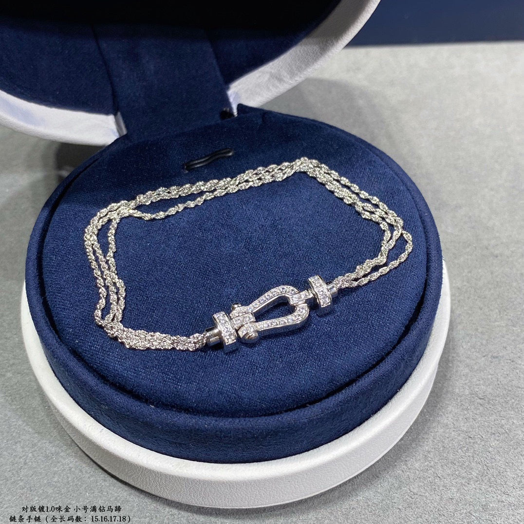 [GALE]FORCE SMALL HORSESHOE  DIAMOND CHAIN ROPE BRACELET