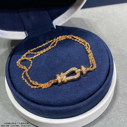 [GALE]FORCE SMALL HORSESHOE  DIAMOND CHAIN ROPE BRACELET