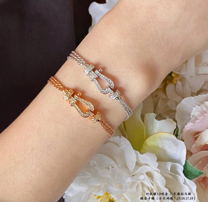 [GALE]FORCE SMALL HORSESHOE  DIAMOND CHAIN ROPE BRACELET