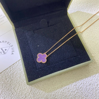 [GALE]CLOVER 15MM  PURPLE VIOLET NECKLACE