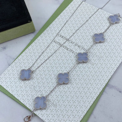 [GALE] CLOVER 5 MOTIF PURPLE CHALCEDONY BRACELET COLLECTION