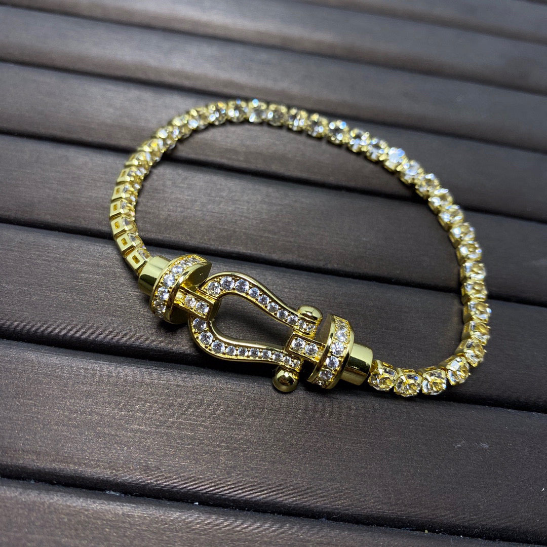[GALE]FORCE  HORSESHOE  DIAMOND TENNIS BRACELET