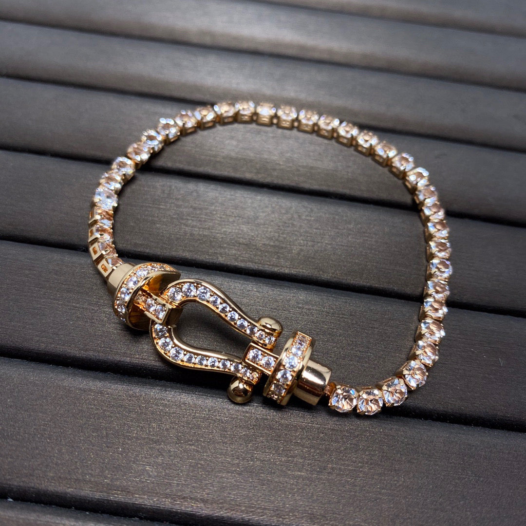 [GALE]FORCE  LARGE HORSESHOE FULL DIAMOND TENNIS BRACELET