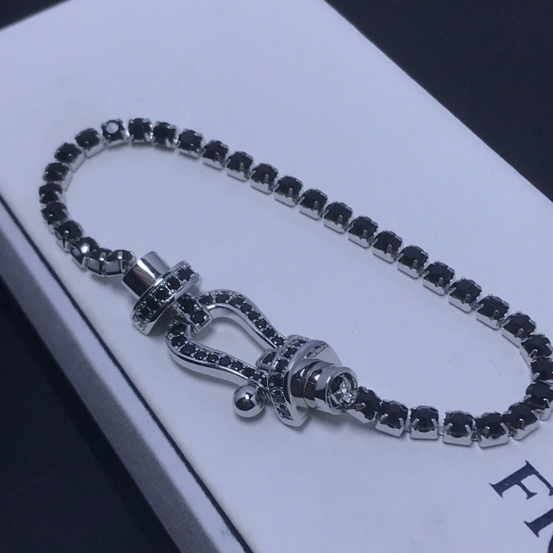 [GALE]FORCE  LARGE HORSESHOE FULL DIAMOND TENNIS BRACELET