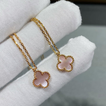 [GALE]]CLOVER 9.5MM PINK MOTHER OF PEARL SINGLE FLOWER NECKLACE