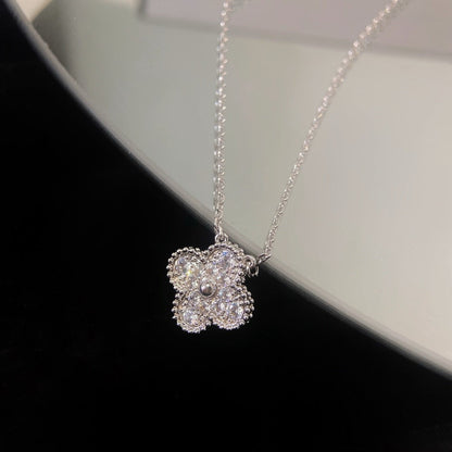 [GALE]CLOVER 15MM DIAMOND SINGLE FLOWER NECKLACE