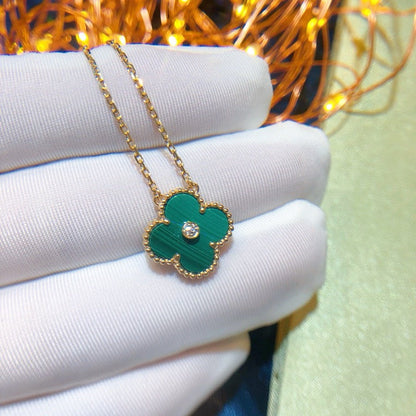 [GALE]CLOVER 15MM DIAMOND TURQUOISE NECKLACE