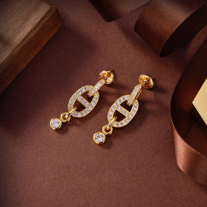 [GALE]HM CHAINE DIAMOND EARRINGS