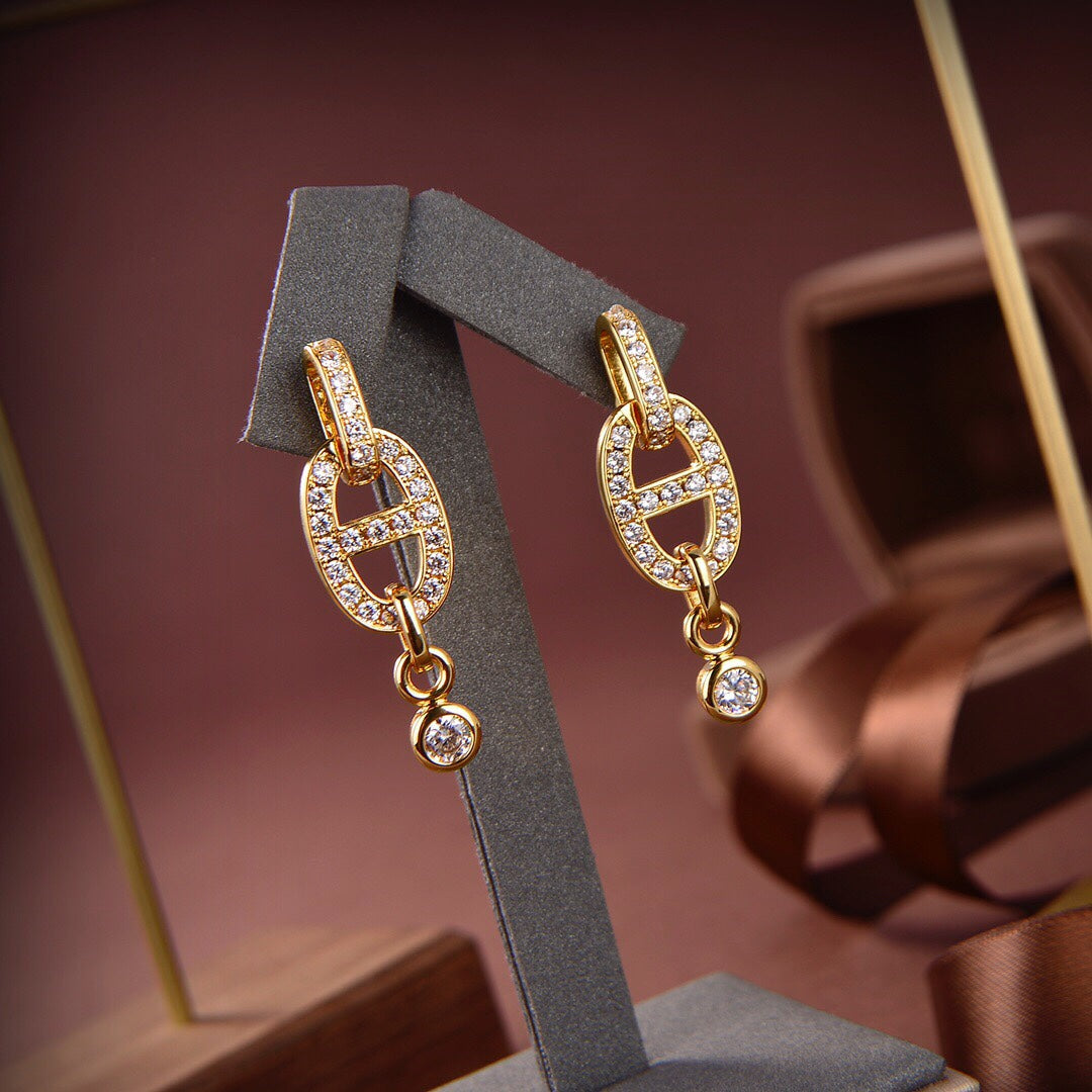 [GALE]HM CHAINE DIAMOND EARRINGS