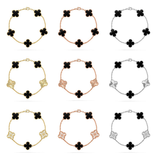 [GALE] CLOVER 5 MOTIF ONYXS BRACELET COLLECTION