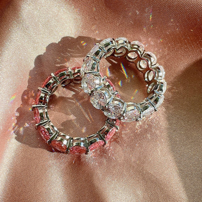 [NOVO]細長いクッションカットのテニスリング