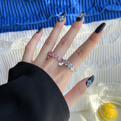 [NOVO]細長いクッションカットのテニスリング