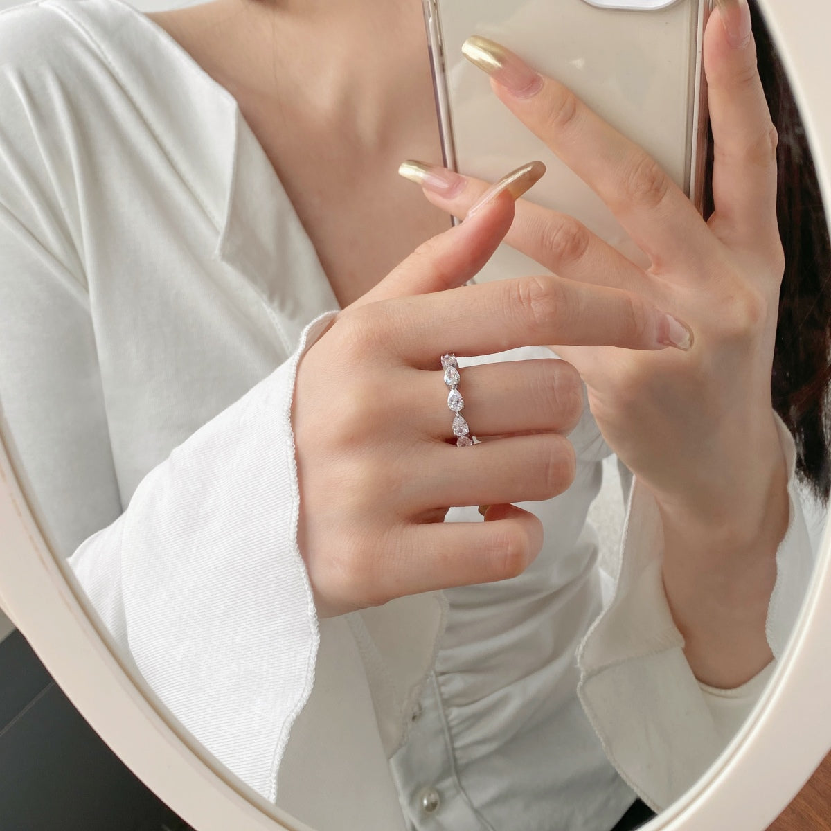 [NOVO]美しいペアカットのテニスリング