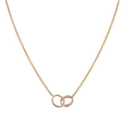 [GALE]LOVE NECKLACE DOUBLE RING PINK GOLD