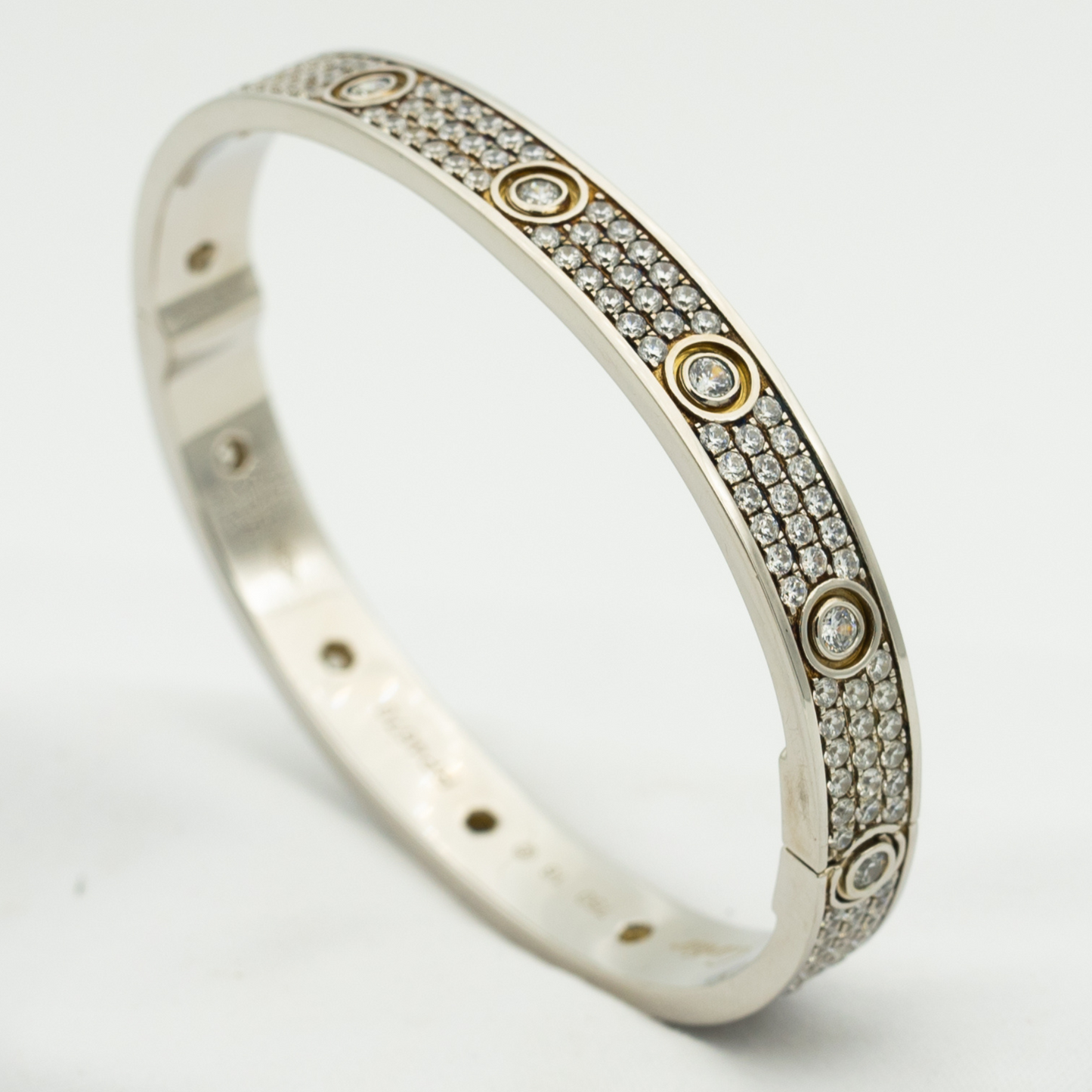 [GALE]LOVE BRACELET 6.1MM DIAMOND-PAVED 10 BIG DIAMONDS