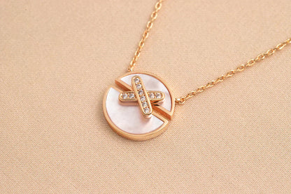 [GALE]JEUX DE ROSE GOLD DIAMOND NECKLACE