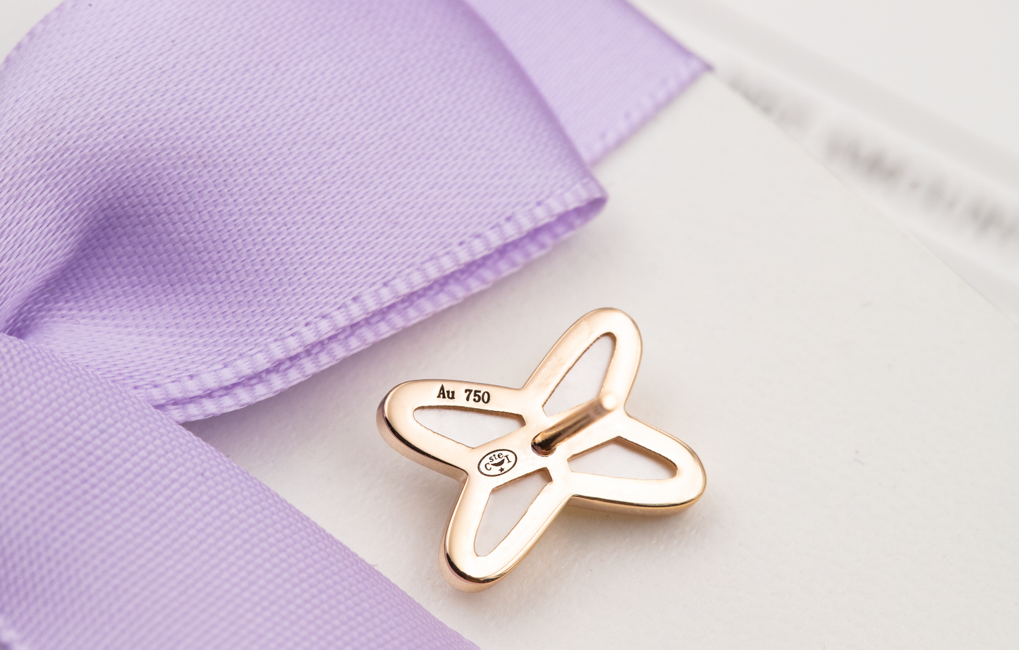 [GALE]JEUX DE WHITE MOP ROSE GOLD DIAMOND EARRINGS