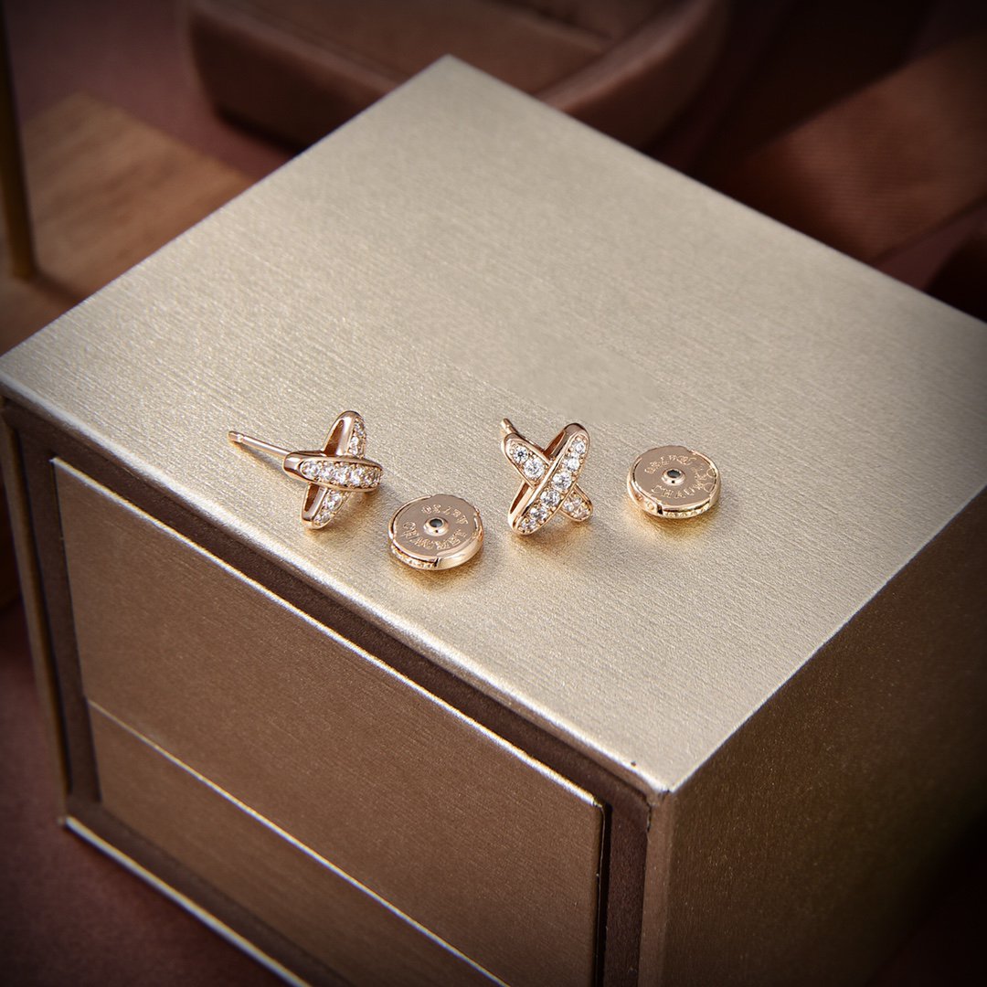 [GALE]JEUX DE GOLD DIAMOND EARRINGS