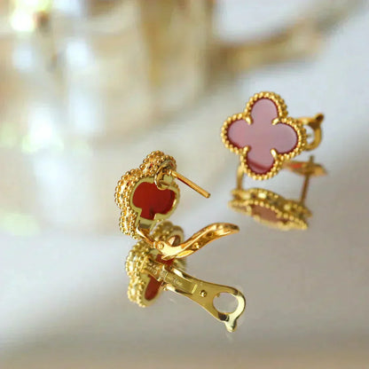 [GALE]CLOVER MEDIUM 1 MOTIFS CARNELIAN  EARRINGS