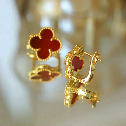 [GALE]CLOVER MEDIUM 1 MOTIFS CARNELIAN  EARRINGS