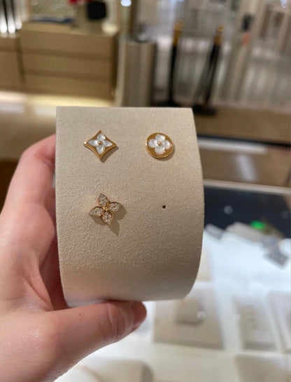 [GALE]STAR BLOSSOM STUD EARRINGS PINK GOLD DIAMONDS