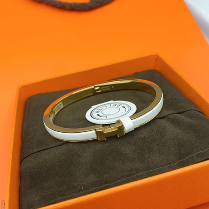 [GALE]CLASSIC HM CLIC WHITE 8MM ENAMEL BRACELET