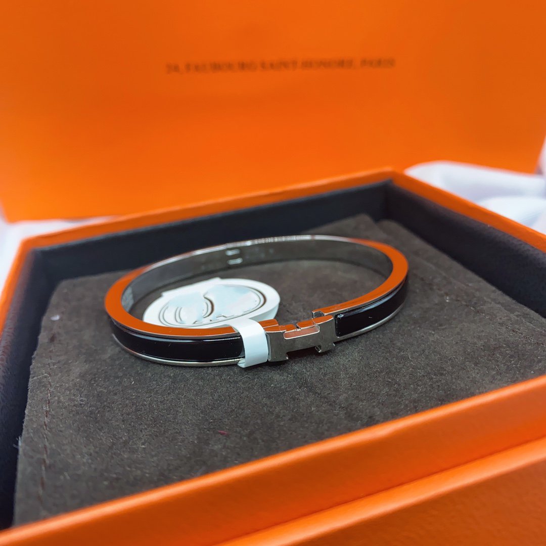 [GALE]CLASSIC HM CLIC BLACK 8MM ENAMEL BRACELET