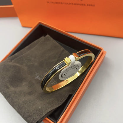 [GALE]CLASSIC HM CLIC BLACK 8MM ENAMEL BRACELET