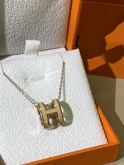 [GALE]HM CLIC YELLOW ENAMEL GOLD NECKLACE