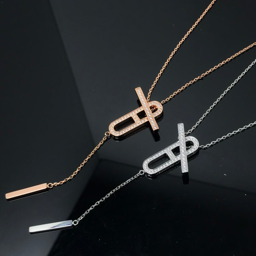 [GALE]HM NECKLACE PLATINUM ROSE GOLD DIAMOND