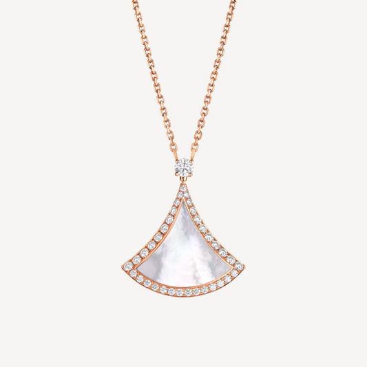 [GALE]DREAM MOP DIAMOND PAVED PINK GOLD NECKLACE