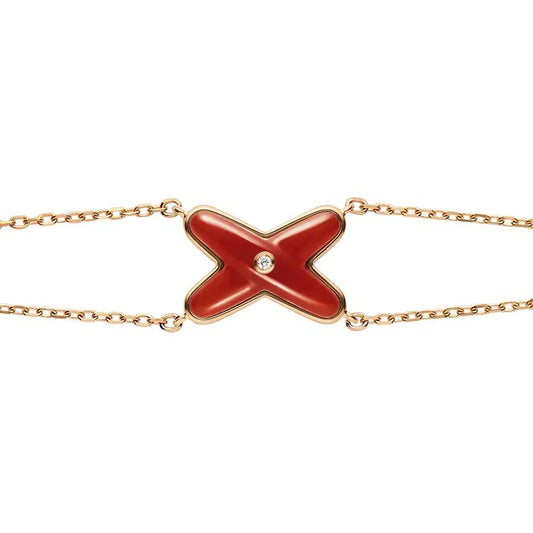 [GALE]JEUX BRACELET CARNELIAN PINK GOLD 1 DIAMOND
