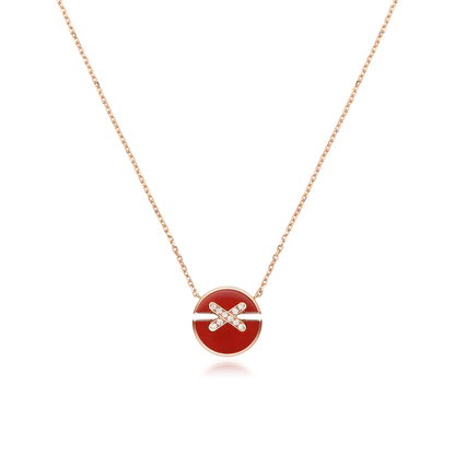 [GALE]JEUX DE ROSE GOLD DIAMOND NECKLACE