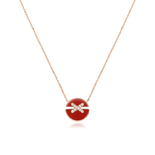 [GALE]JEUX DE ROSE GOLD DIAMOND NECKLACE