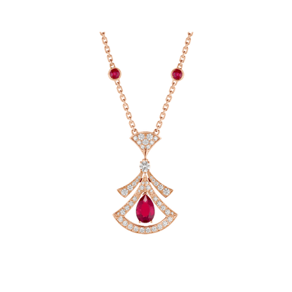 [GALE]DREAM NECKLACE CARNELIAN DIAMOND PINK GOLD