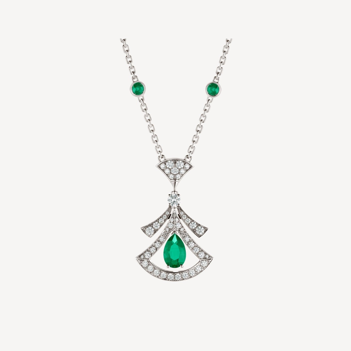 [GALE]DREAM NECKLACE MALACHITE DIAMOND SILVER