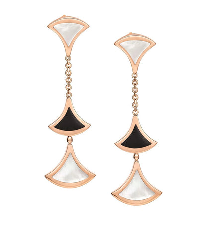 [GALE]DREAM EARRINGS 3 MOTIFS ONYX MOP PINK GOLD