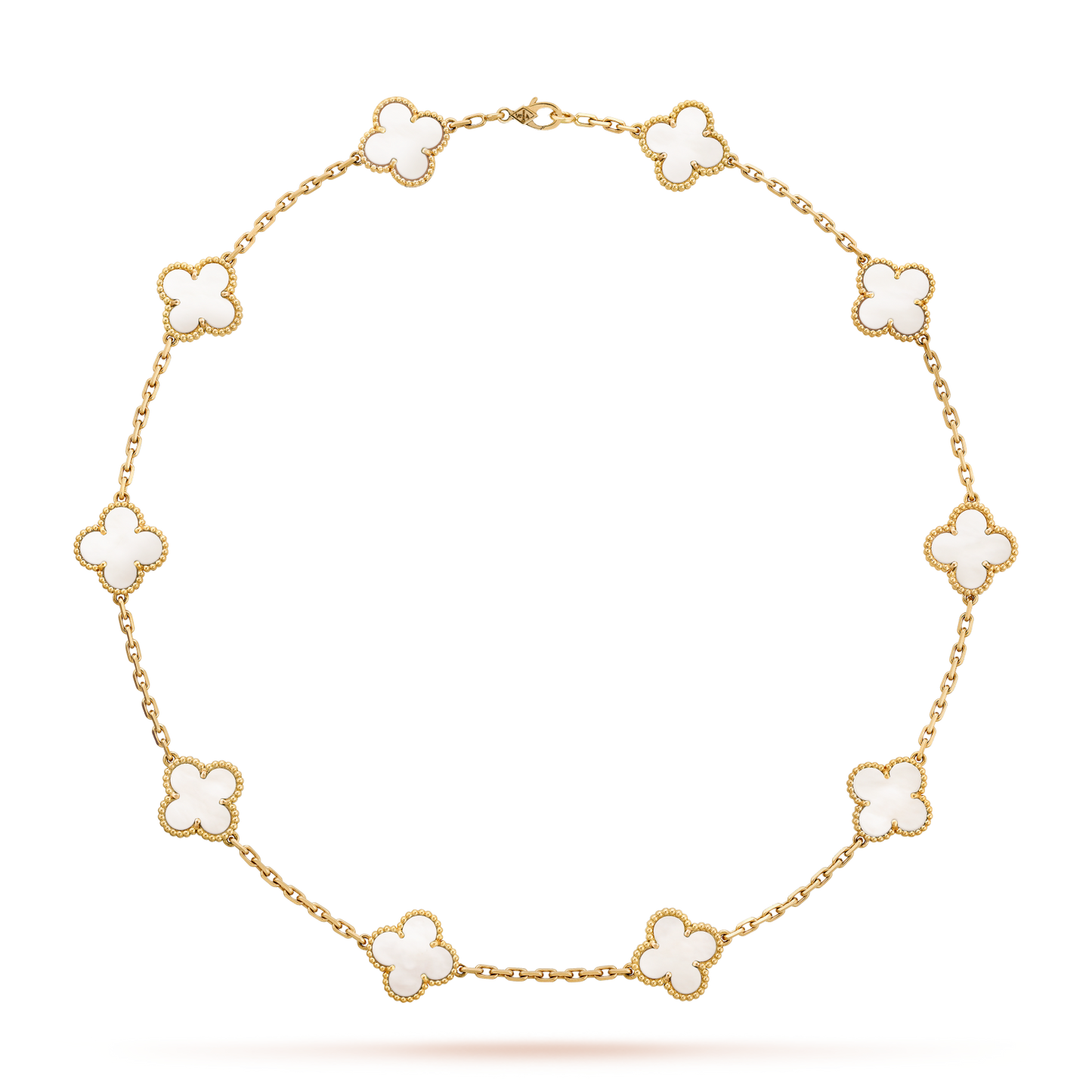 [GALE]CLOVER 10 MOTIFS WHITE MOTHER OF PEARL NECKLACE
