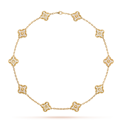 [GALE]]CLOVER 10 MOTIFS DIAMOND NECKLACE