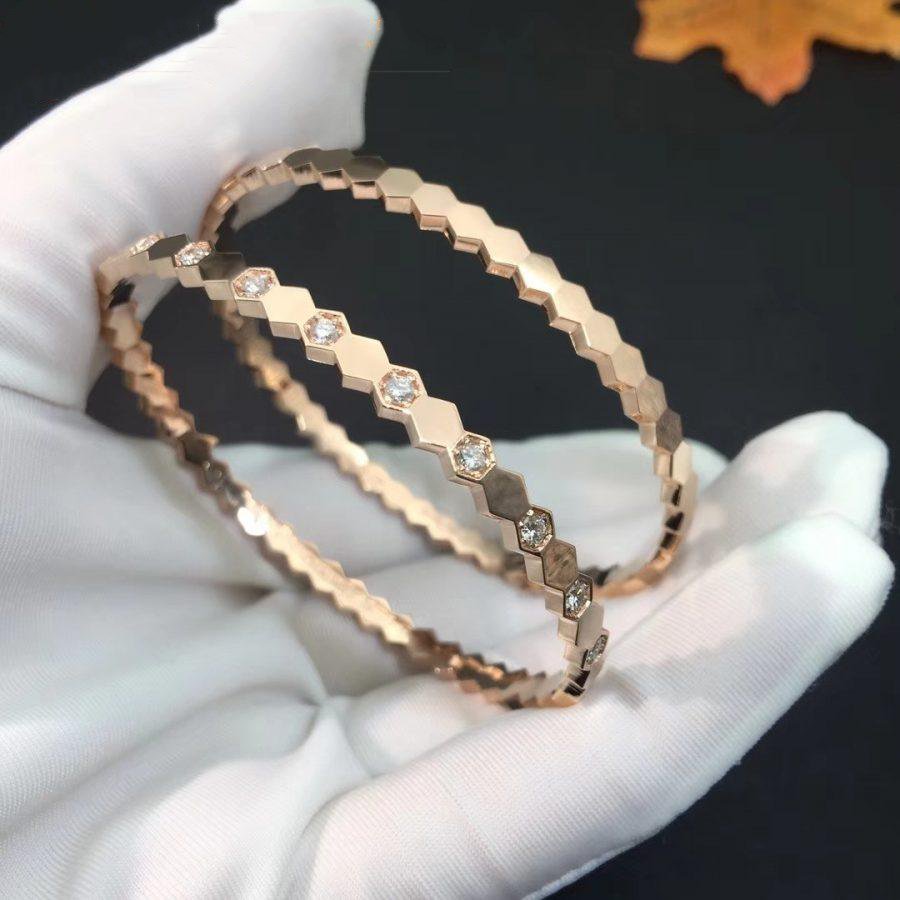 [GALE]BEE LOVE PINK GOLD DIAMOND BRACELET