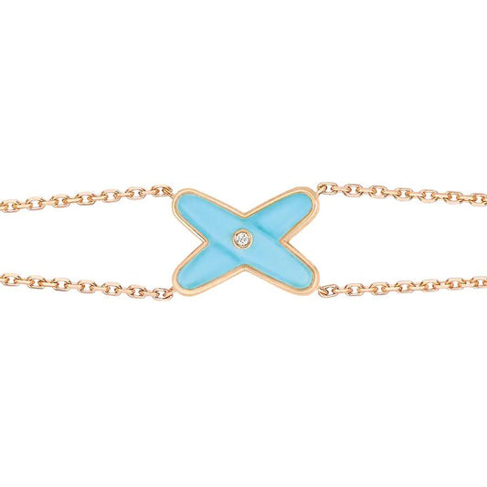 [GALE]JEUX BRACELET TURQUOISE PINK GOLD 1 DIAMOND