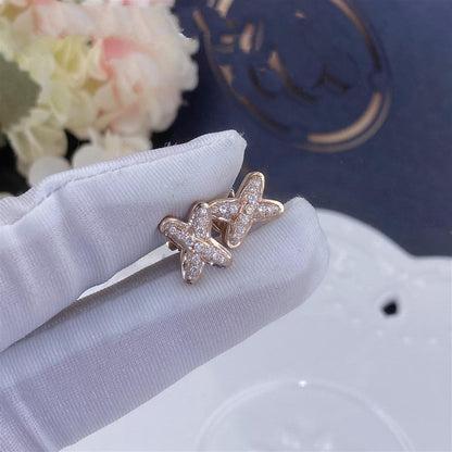 [GALE]JEUX DE PINK GOLD DIAMOND EARRINGS