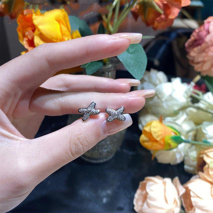 [GALE]JEUX DE SILVER DIAMOND EARRINGS