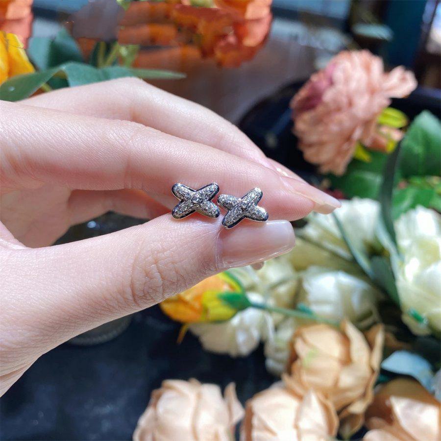 [GALE]JEUX DE SILVER DIAMOND EARRINGS